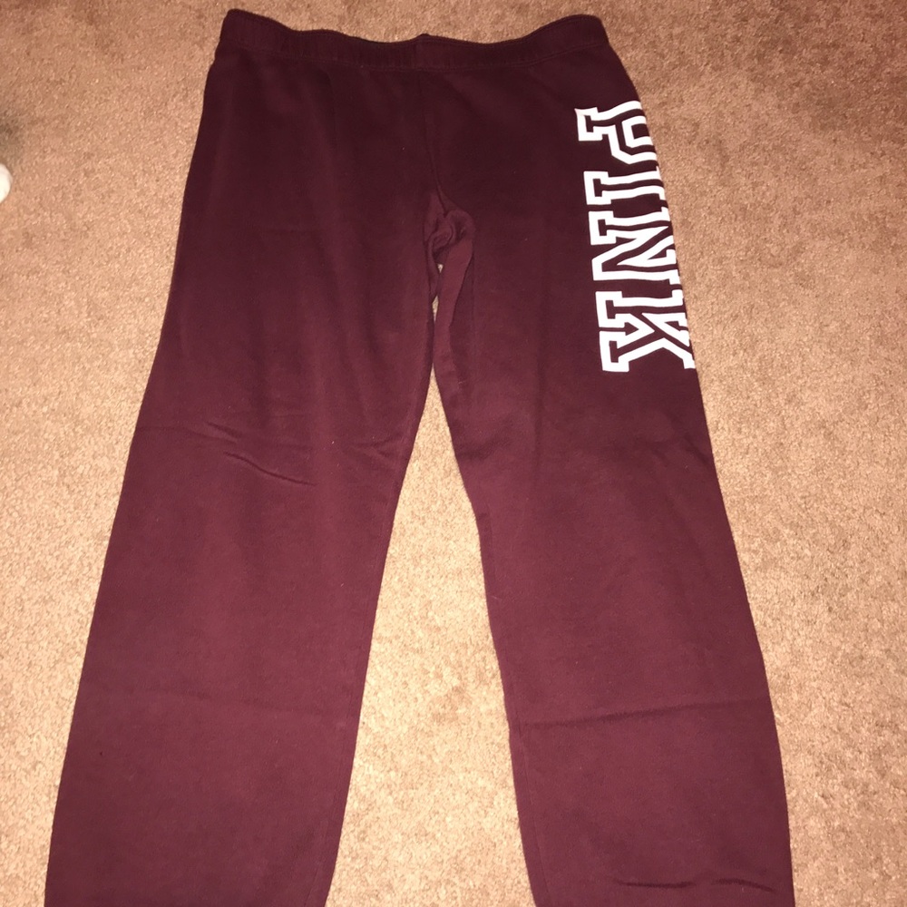 PINK maroon sweatpants! worn once!